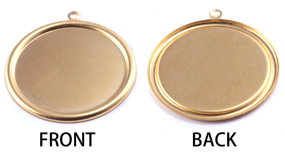 Metal Stamping Blanks Brass 1 1/2" (38mm) Pressed Circle w/Raised Edge